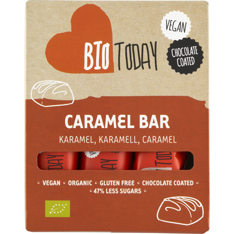 Een afbeelding van BioToday Vegan choco bar karamel