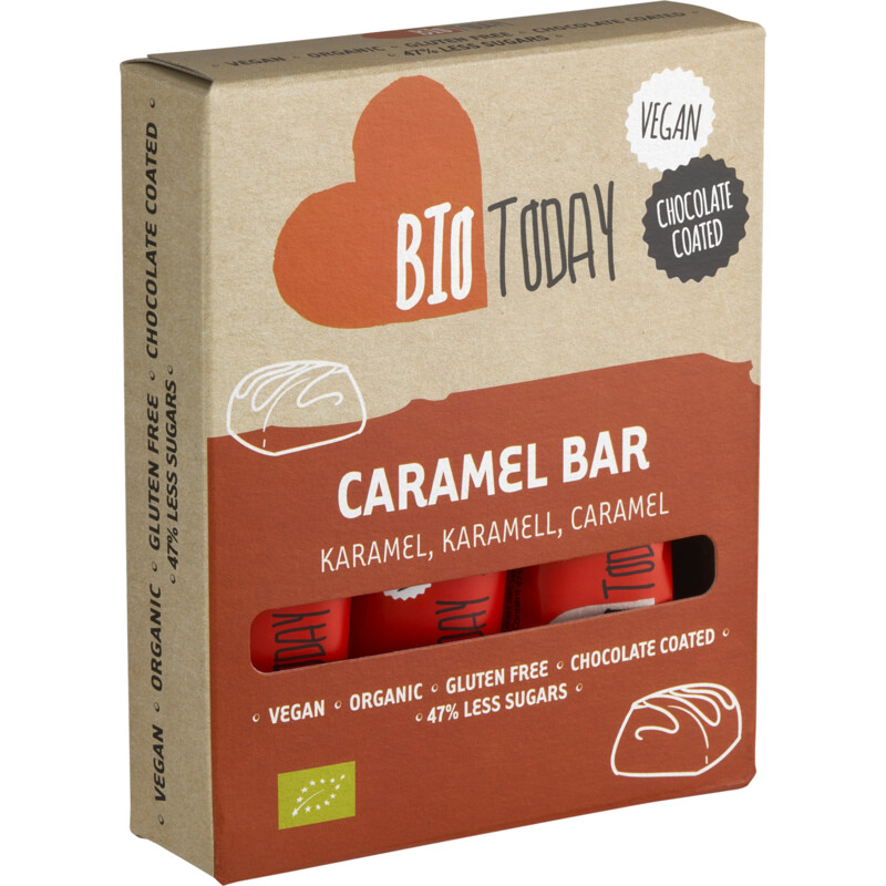 Een afbeelding van BioToday Vegan choco bar karamel