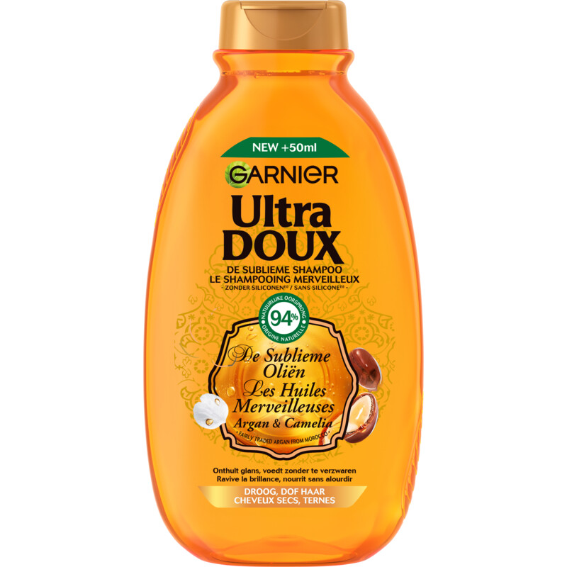 Een afbeelding van Ultra Doux Shampoo argan camelia olie bel