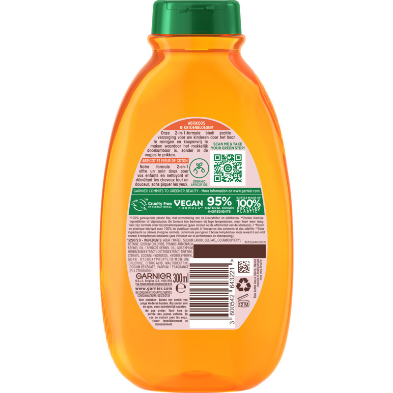 Een afbeelding van Ultra Doux Kids shampoo & conditioner abrikoos bel