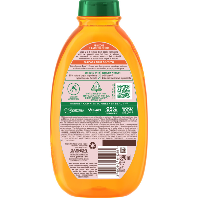 Een afbeelding van Ultra Doux Kids shampoo & conditioner abrikoos bel