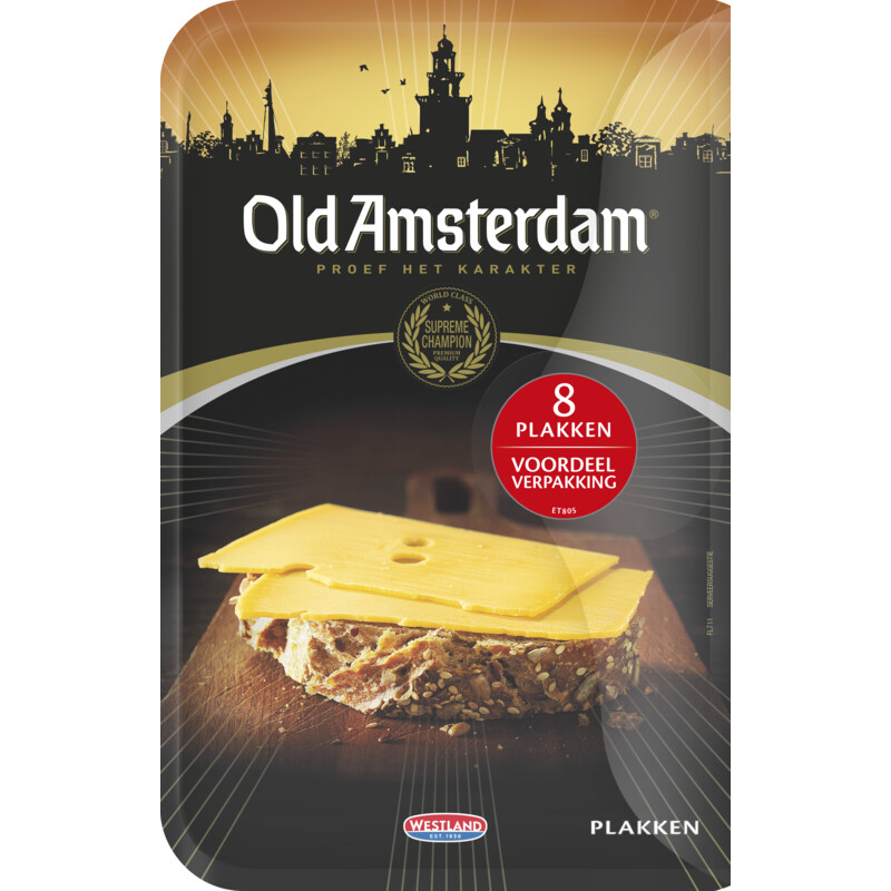 Een afbeelding van Old Amsterdam Original 48+ plakken voordeelverpakking