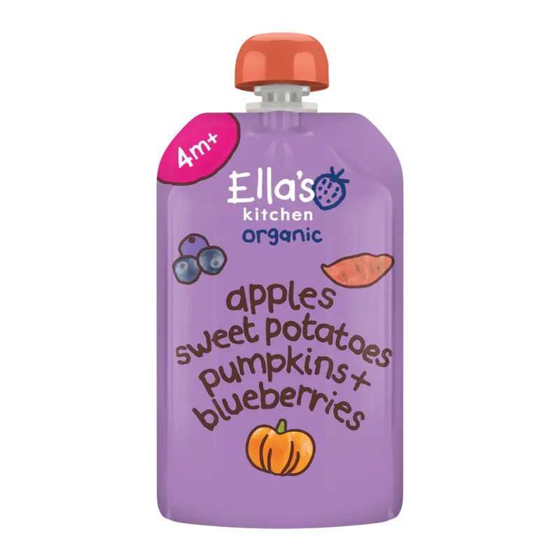 Organic Apples Sweet Potatoes Pumpkins + Blueberries 4m+
