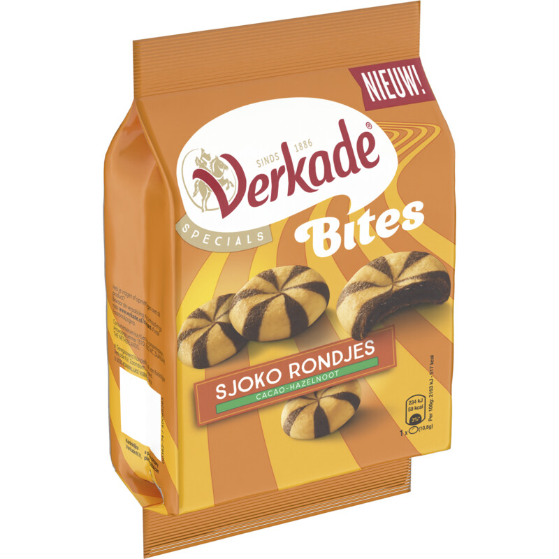 Een afbeelding van Verkade Bites sjoko rondjes cacao-hazelnoot