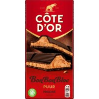 Een afbeelding van Côte d'Or BonBonBloc chocoladereep praliné puur