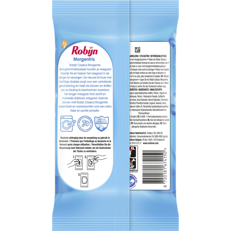 Een afbeelding van Robijn Droogtrommeldoekjes morgenfris