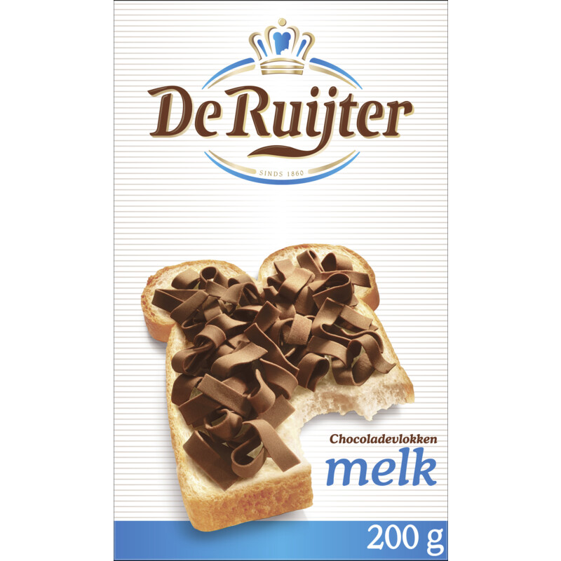 Een afbeelding van De Ruijter Chocolade vlokken melk