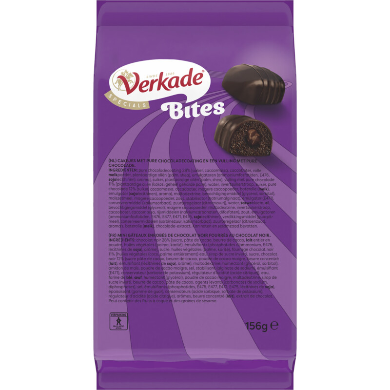 Een afbeelding van Verkade Bites chocolade cakejes