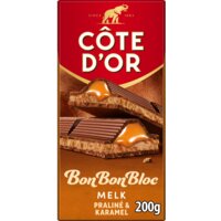 Een afbeelding van Côte d'Or BonBonBloc chocoladereep praliné karamel