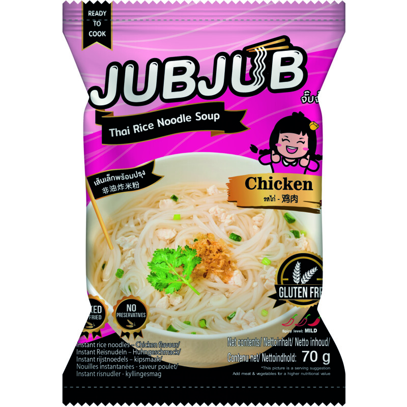 Een afbeelding van JubJub Instant rijstnoedel kip glutenvrij