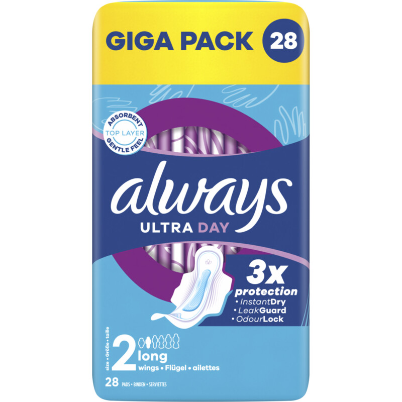 Een afbeelding van Always Ultra day long wings maandverband giga