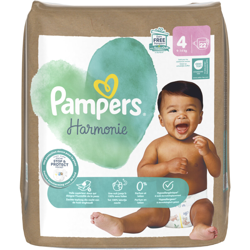 Een afbeelding van Pampers Harmonie luiers maat 4