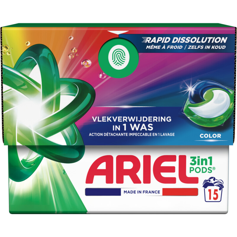 Een afbeelding van Ariel 3-in-1 pods color wasmiddelcapsules