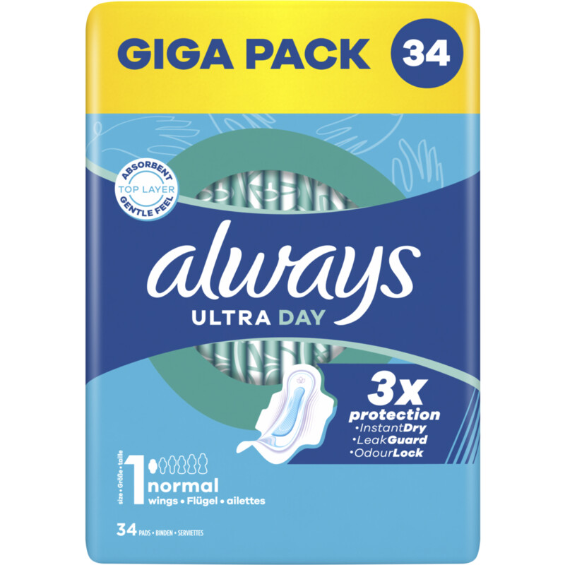 Een afbeelding van Always Ultra day normal wings maandverband giga