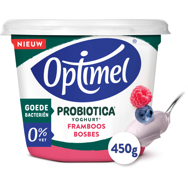 Een afbeelding van Optimel Probiotica yoghurt framboos bosbes