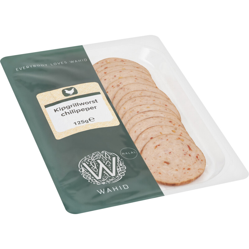 Een afbeelding van Wahid Kipgrillworst plakjes chilipeper
