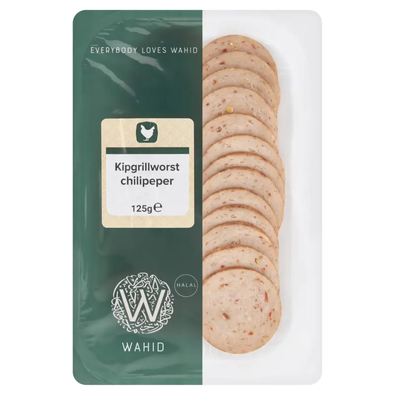 Wahid Kipgrillworst plakjes chilipeper