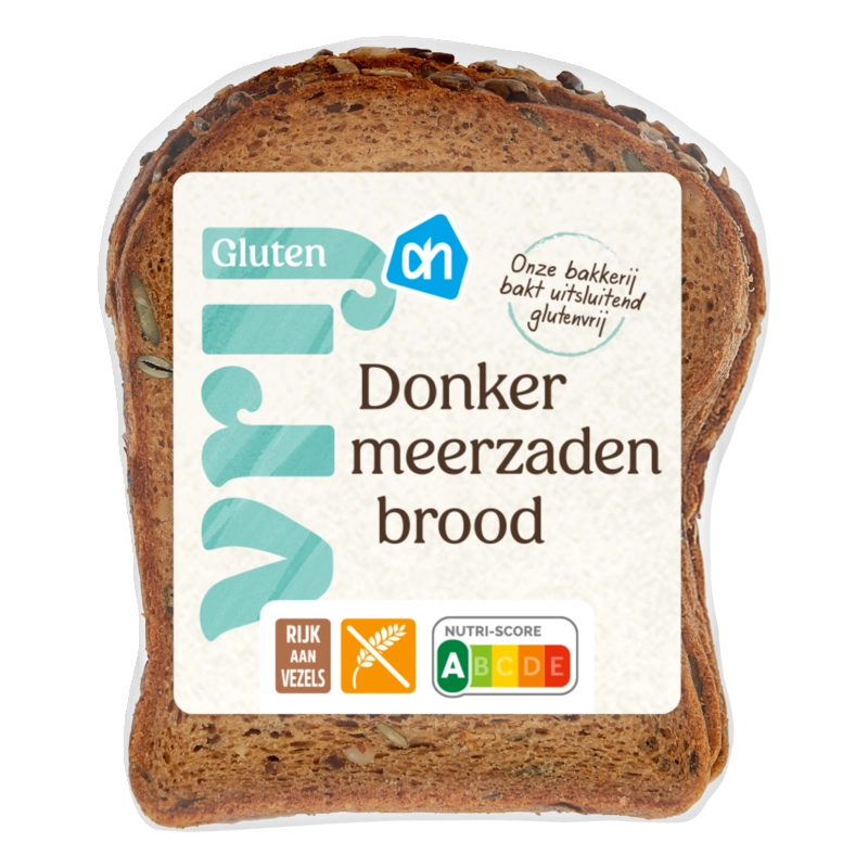 AH Glutenvrij Brood donker meerzaden half