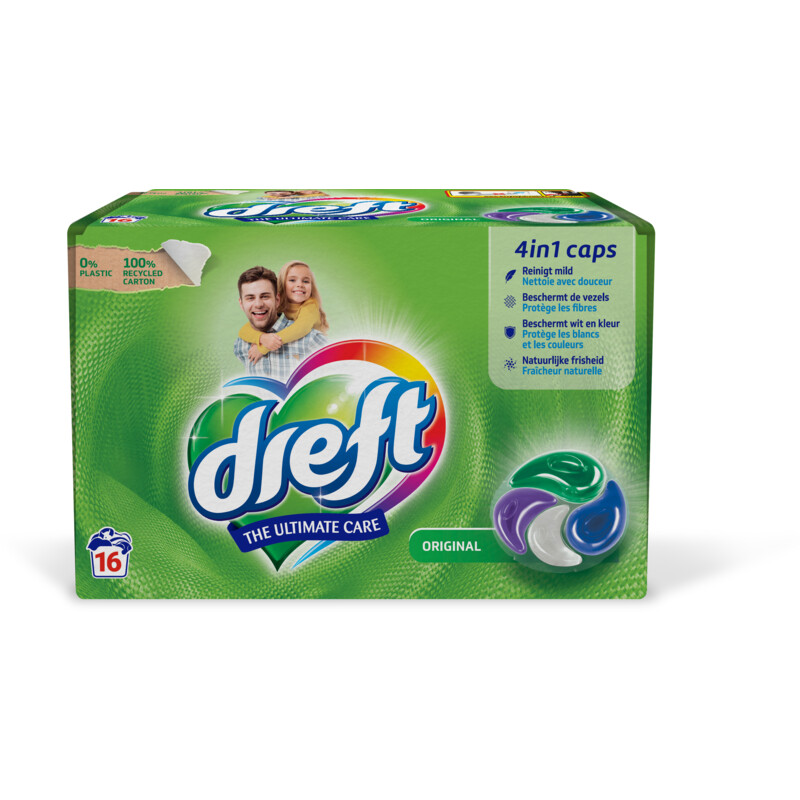 Een afbeelding van Dreft 4in1 Wasmiddel capsules origineel bel