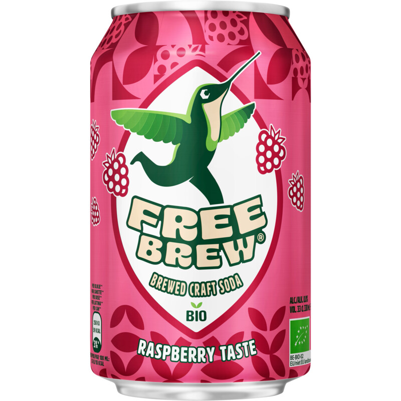 Een afbeelding van FreeBrew Brewed craft soda organic raspberry