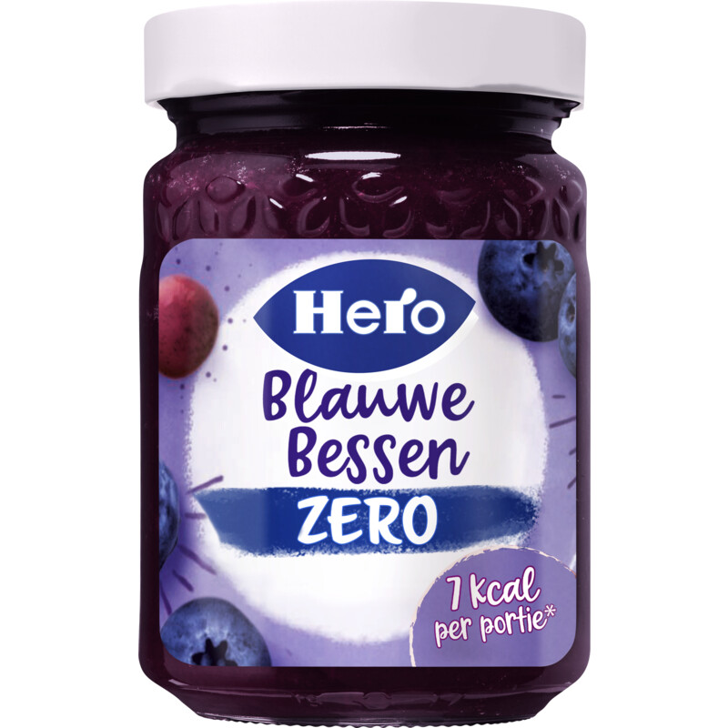 Een afbeelding van Hero Jam zero blauwe bessen