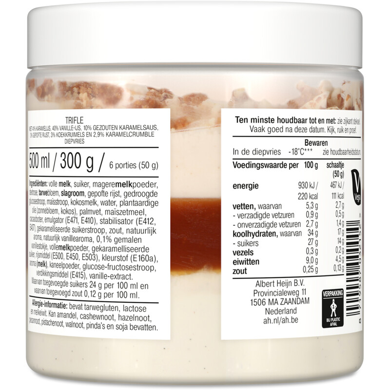 Een afbeelding van AH IJs trifle karamel