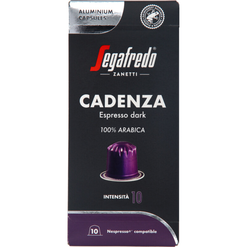 Een afbeelding van Segafredo Cadenza espresso dark capsules