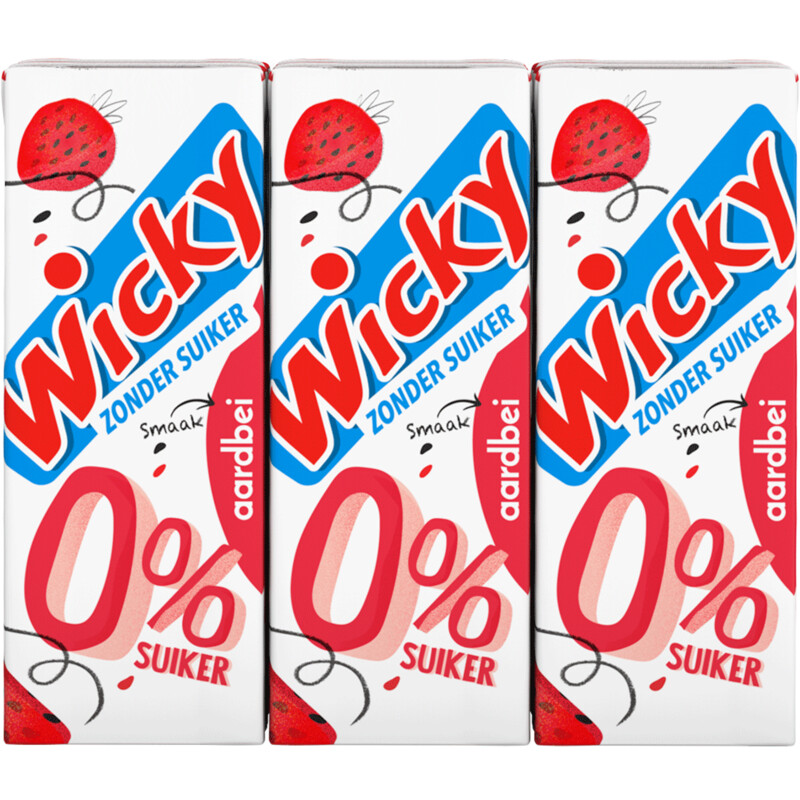 Een afbeelding van Wicky Aardbei 0% suiker 6-pack