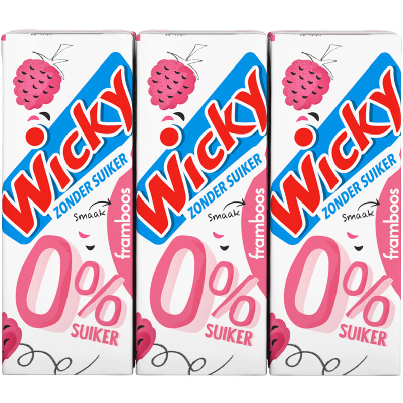 Een afbeelding van Wicky Framboos 0% suiker 6-pack