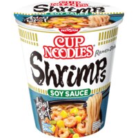 Een afbeelding van Nissin Cup noodles soy sauce shrimps noodles