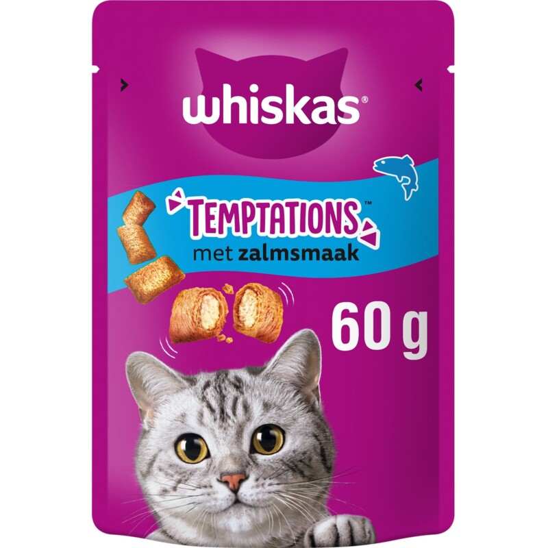 Een afbeelding van Whiskas Temptations zalm kattensnacks