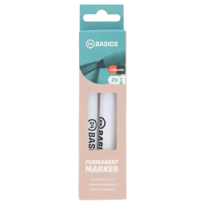 24Basics Permanent marker set rood en zwart