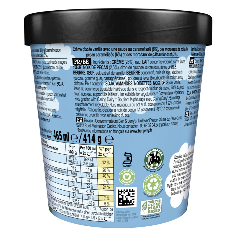 Een afbeelding van Ben & Jerry's Vanilla pecan blondie
