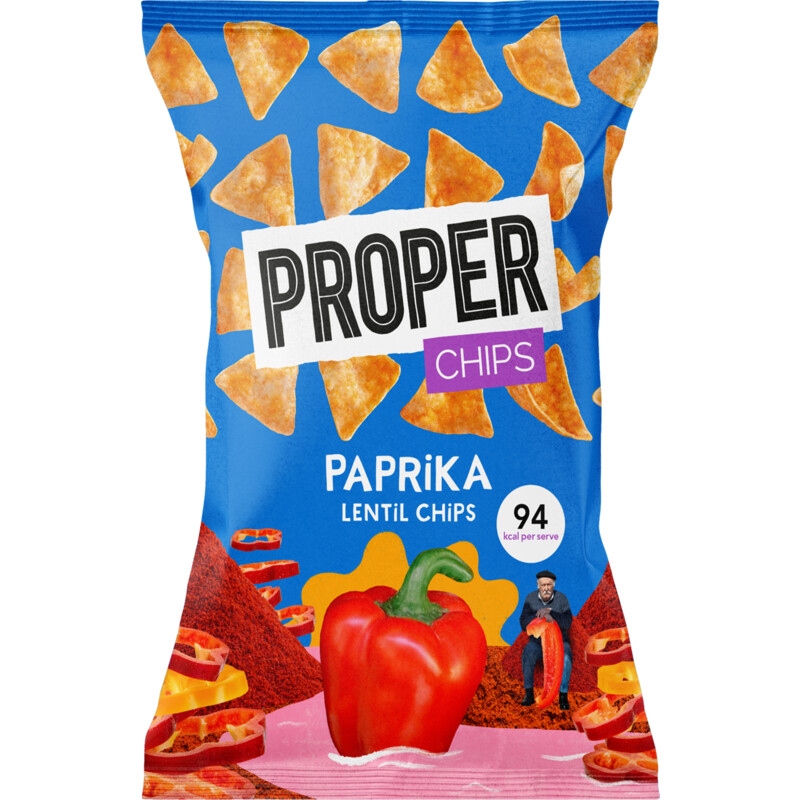 Een afbeelding van Proper Paprika lentil chips