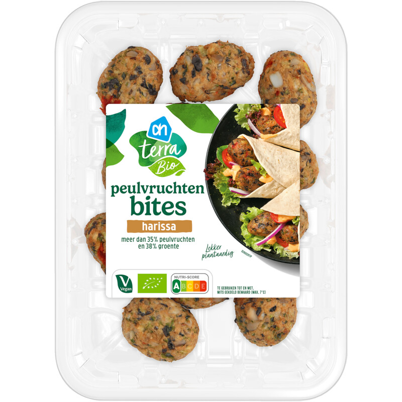 Een afbeelding van AH Terra Biologische peulvruchten bites harissa