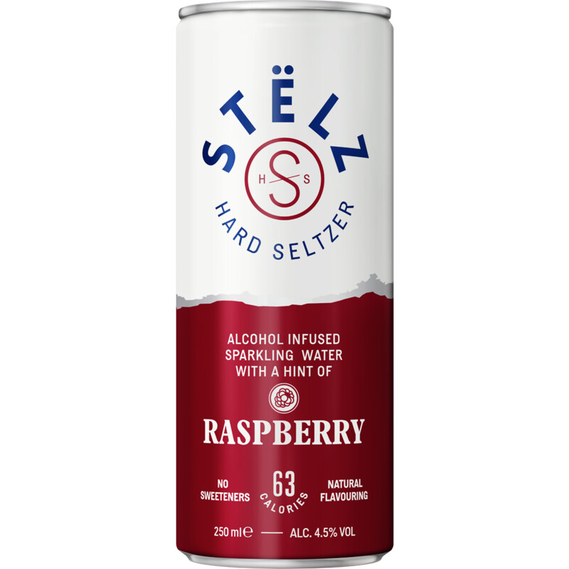 Een afbeelding van Stëlz Hard seltzer raspberry