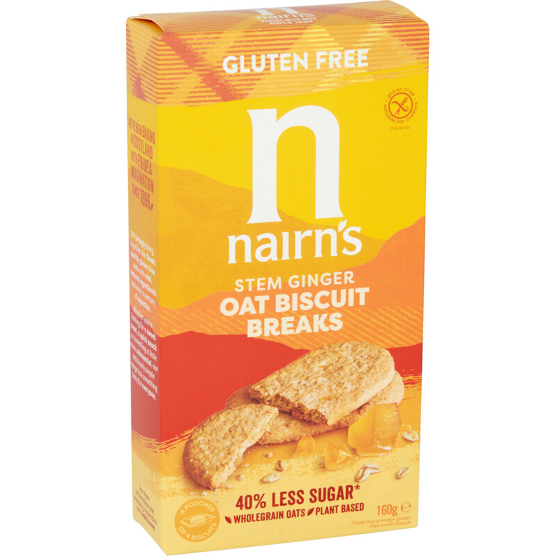 Een afbeelding van Nairn's Biscuit breaks oats ginger glutenvrij