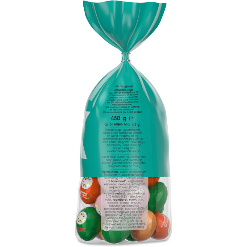 Een afbeelding van Delicata Paaseitjes mix gevuld melk, puur, wit