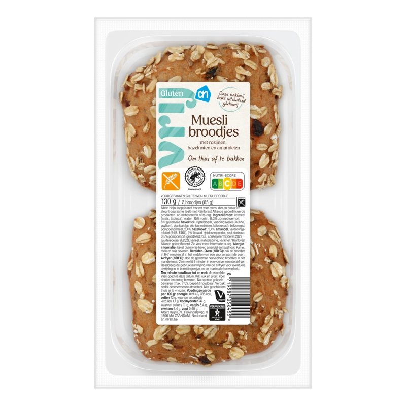AH Glutenvrij Mueslibroodjes