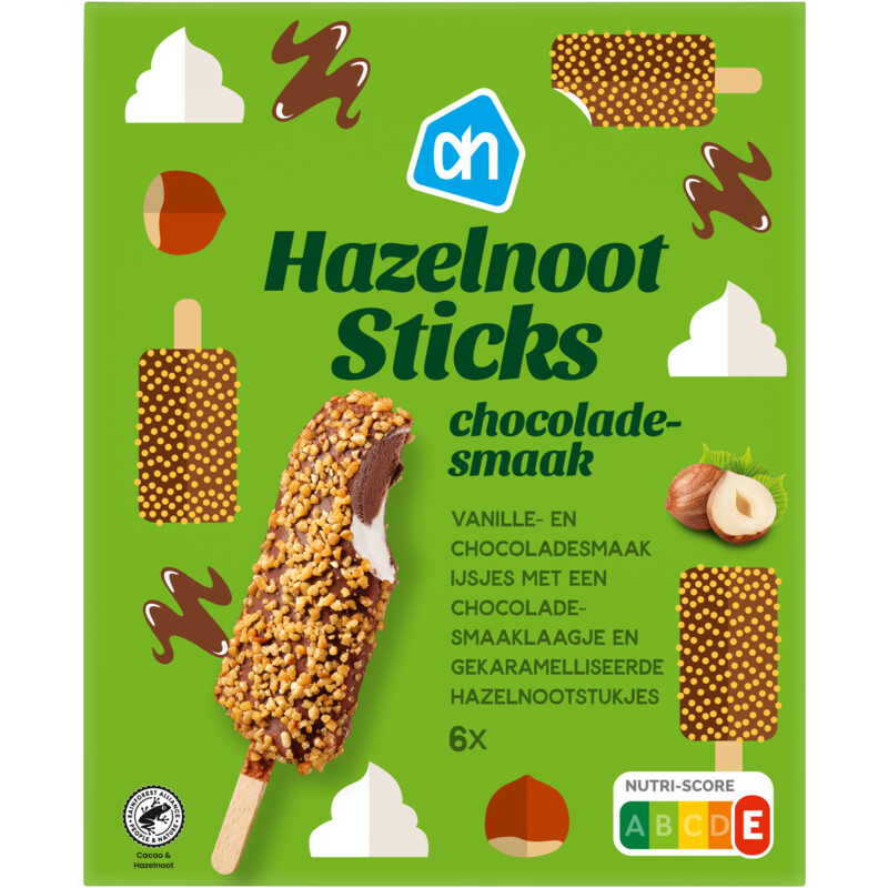 Een afbeelding van AH Hazelnoot sticks chocoladesmaak