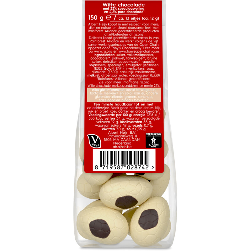 Een afbeelding van Delicata Paaseitjes gevuld wit speculoos