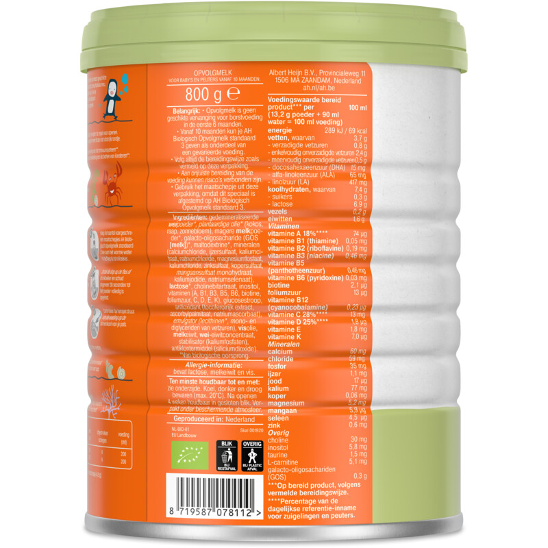 Een afbeelding van AH Biologisch Opvolgmelk standaard 3
