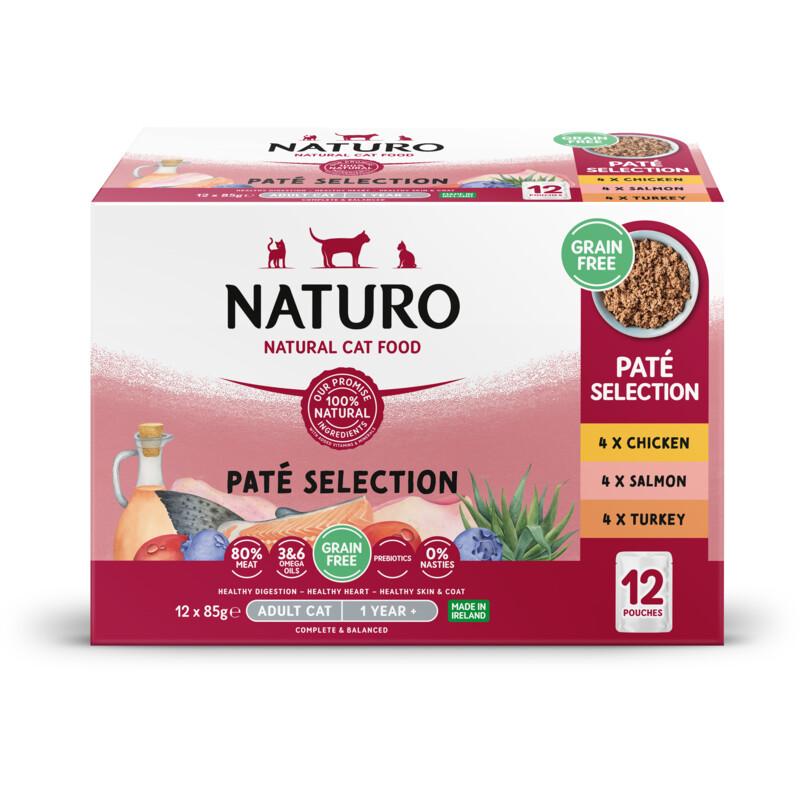 Een afbeelding van Naturo Pate selection chicken, salmon, turkey