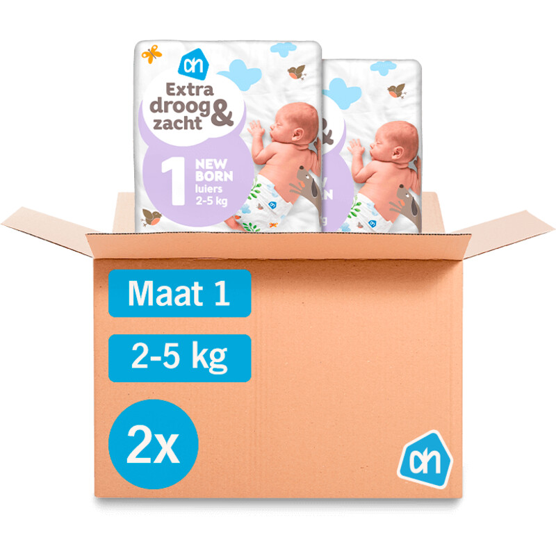 Een afbeelding van AH EDEZ open luiers maat 1 newborn 2-pack