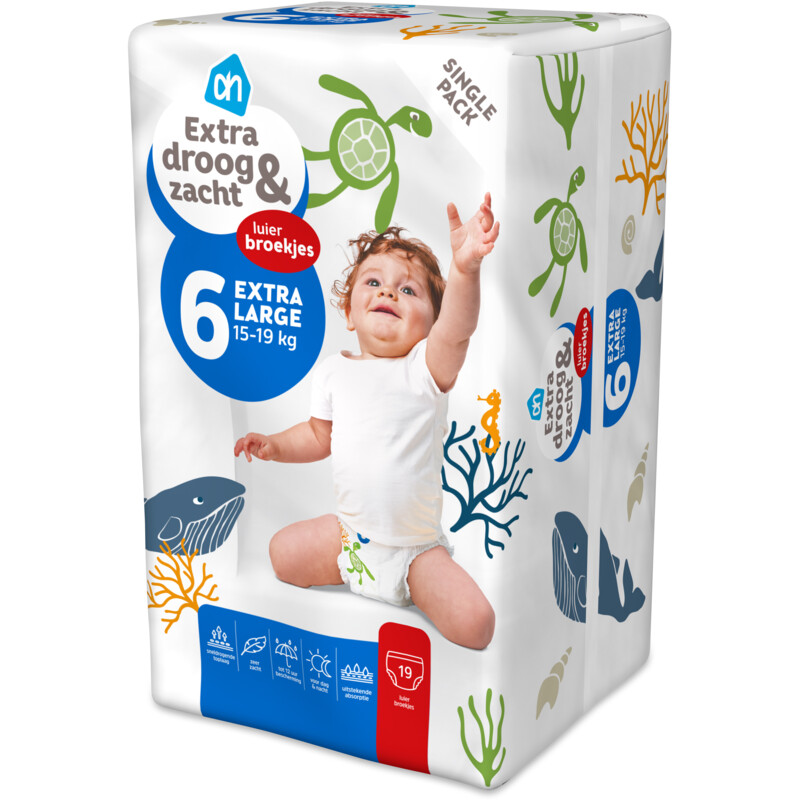 Een afbeelding van AH Extra droog en zacht pants maat 6