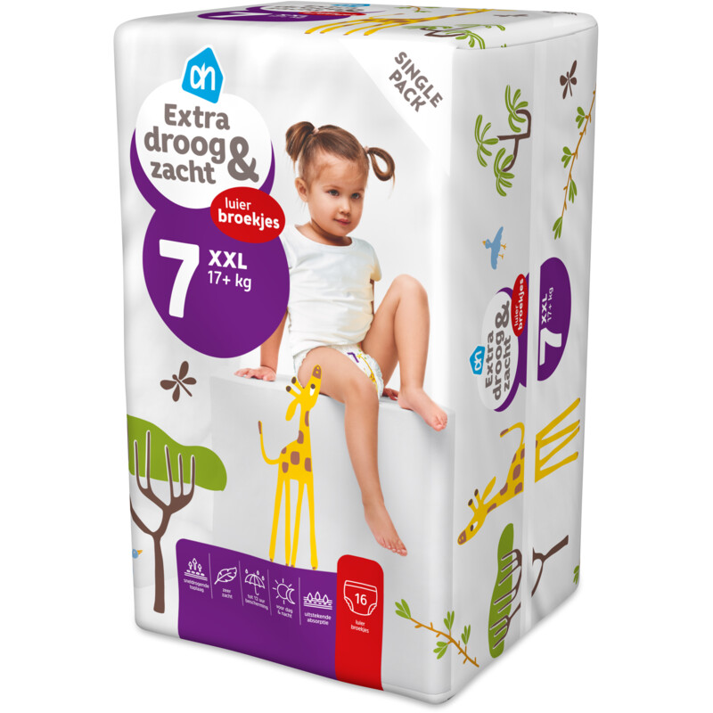 Een afbeelding van AH Extra droog en zacht pants maat 7