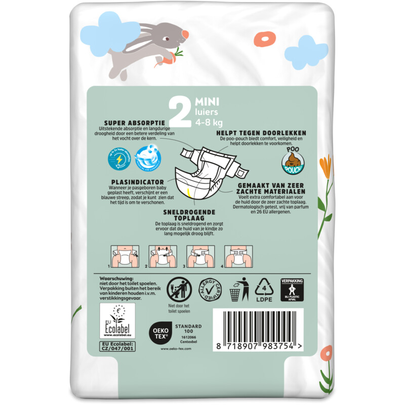 Een afbeelding van AH Extra droog en zacht luiers maat 2