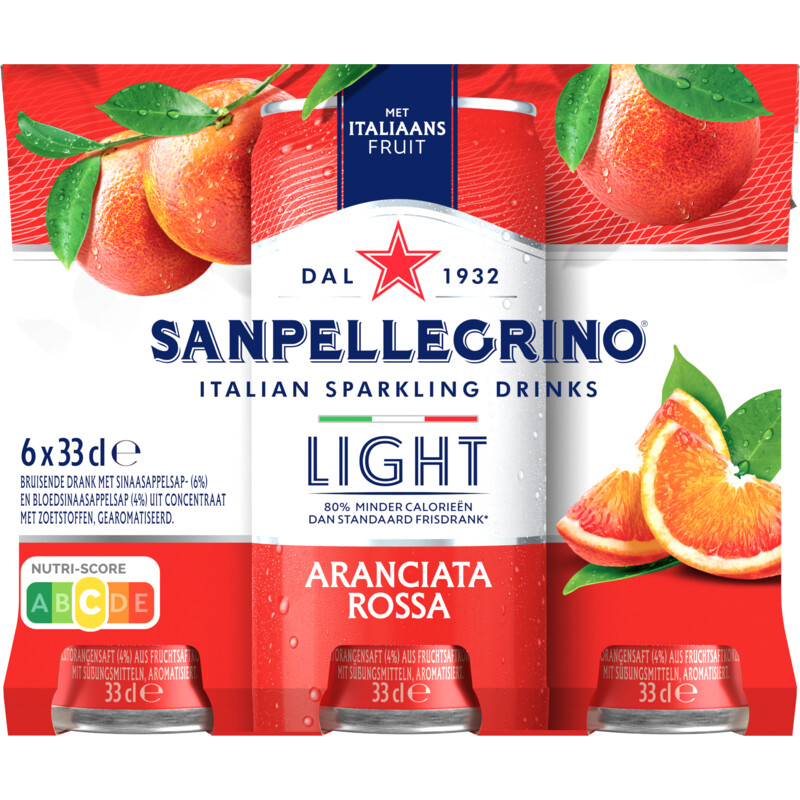 Een afbeelding van S. Pellegrino Aranciata rossa light 6-pack