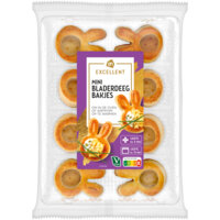 Een afbeelding van AH Excellent Bladerdeegbakjes paashaasvorm mini