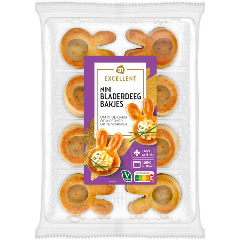 AH Excellent Bladerdeegbakjes paashaasvorm mini